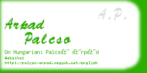 arpad palcso business card